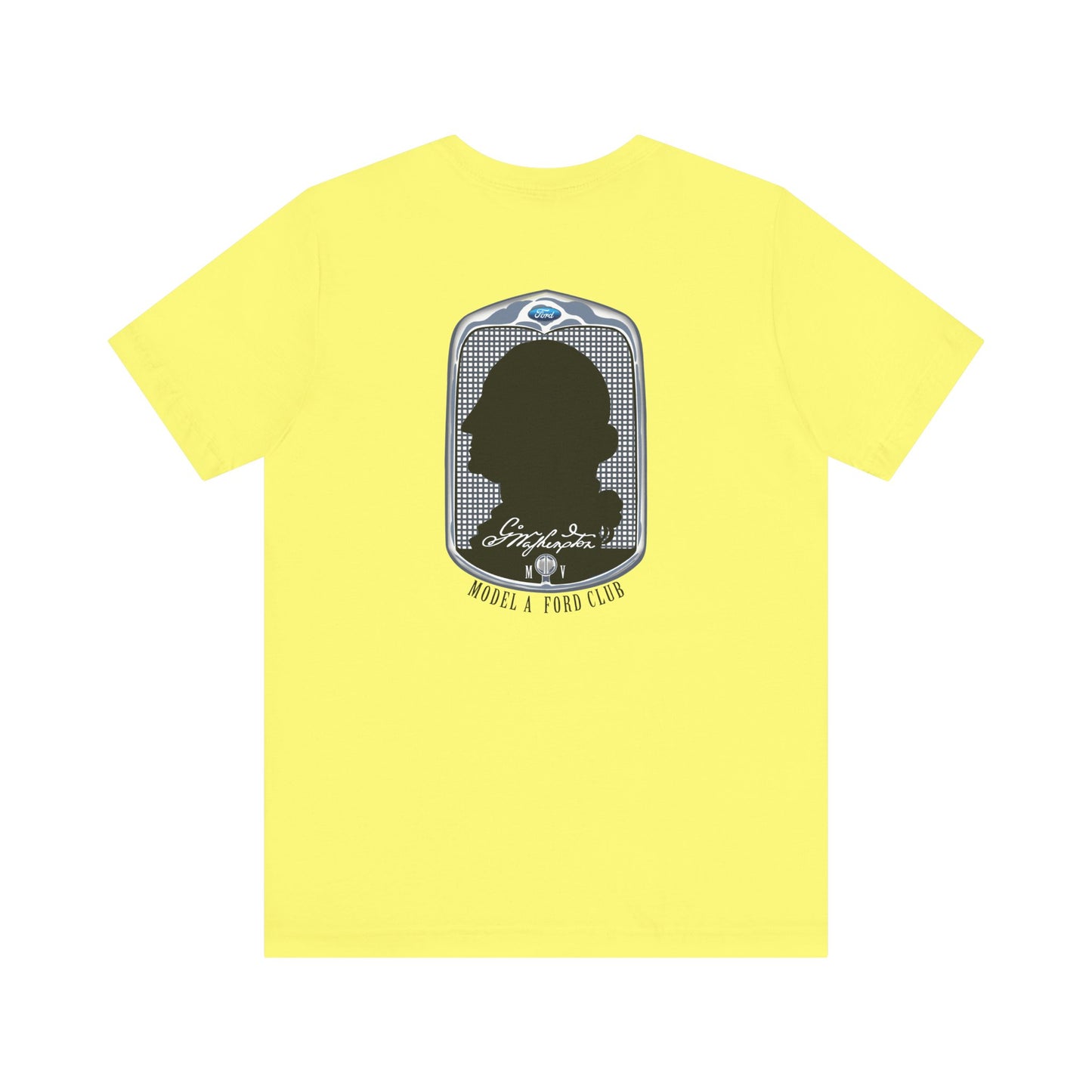 George Washington Model A Ford Club (front and back black logo) Unisex Jersey Short Sleeve Tee