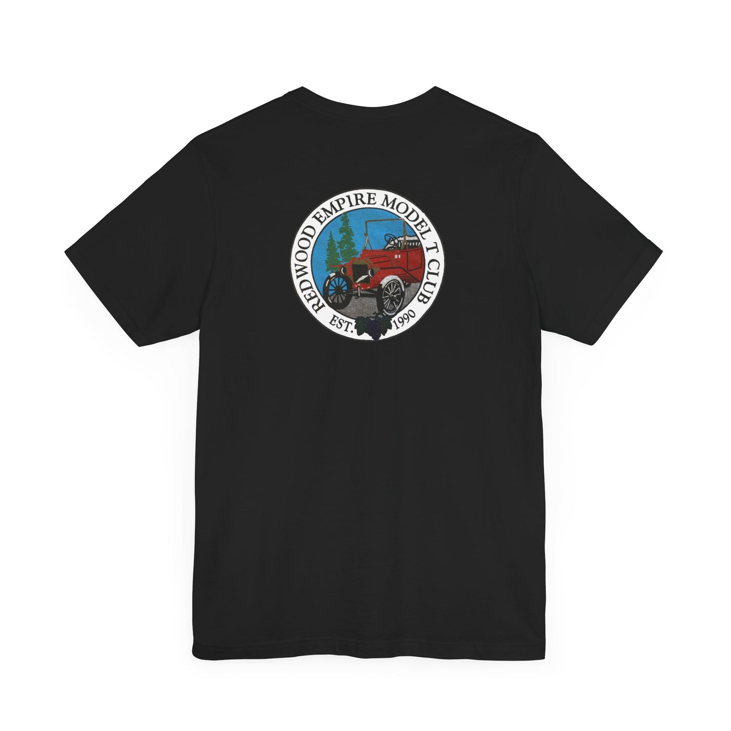 Redwood Empire Model Club (front and back logo) Unisex Short Sleeve Tee - Vintage Style Graphic T-Shirt