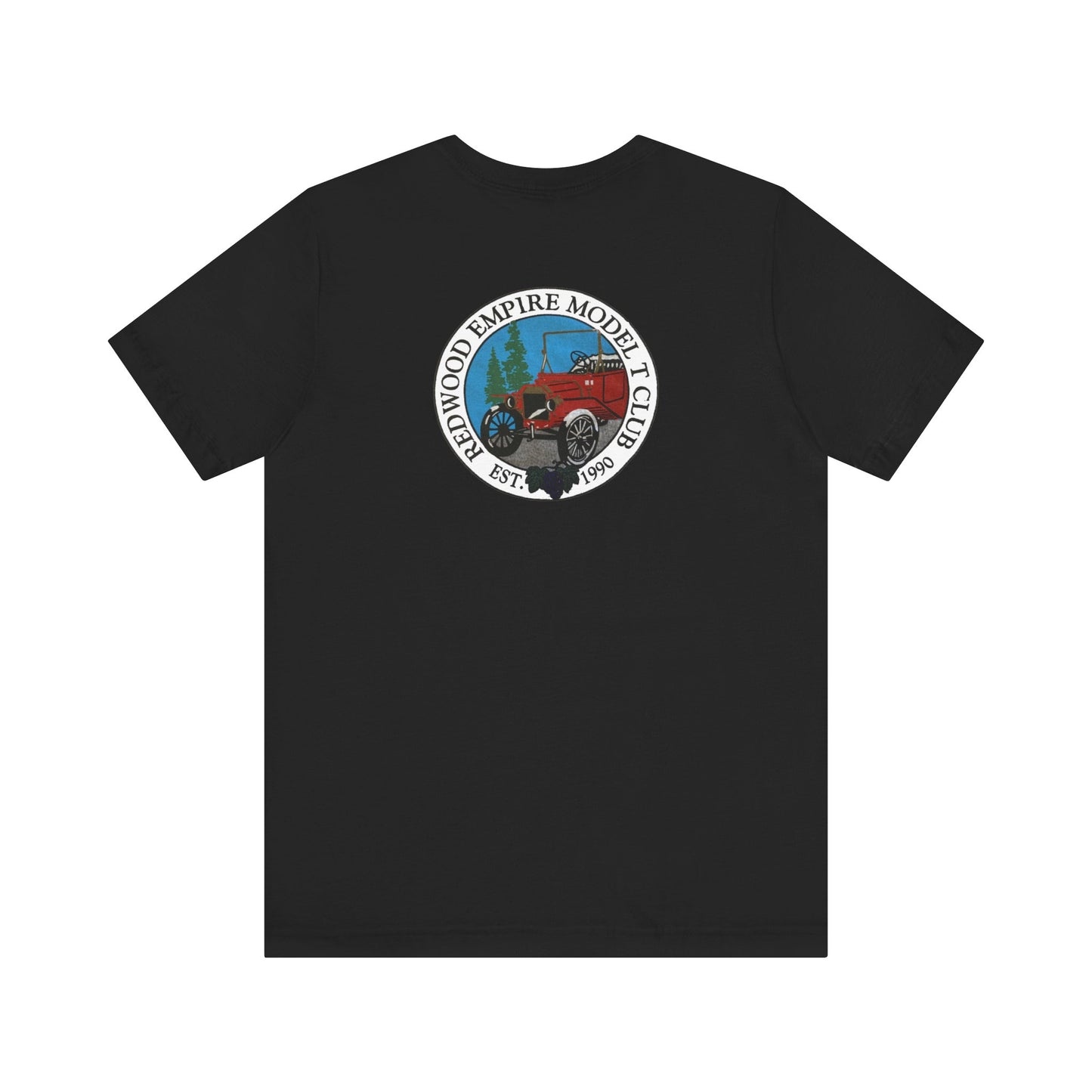 Redwood Empire Model Club (front and back logo) Unisex Short Sleeve Tee - Vintage Style Graphic T-Shirt