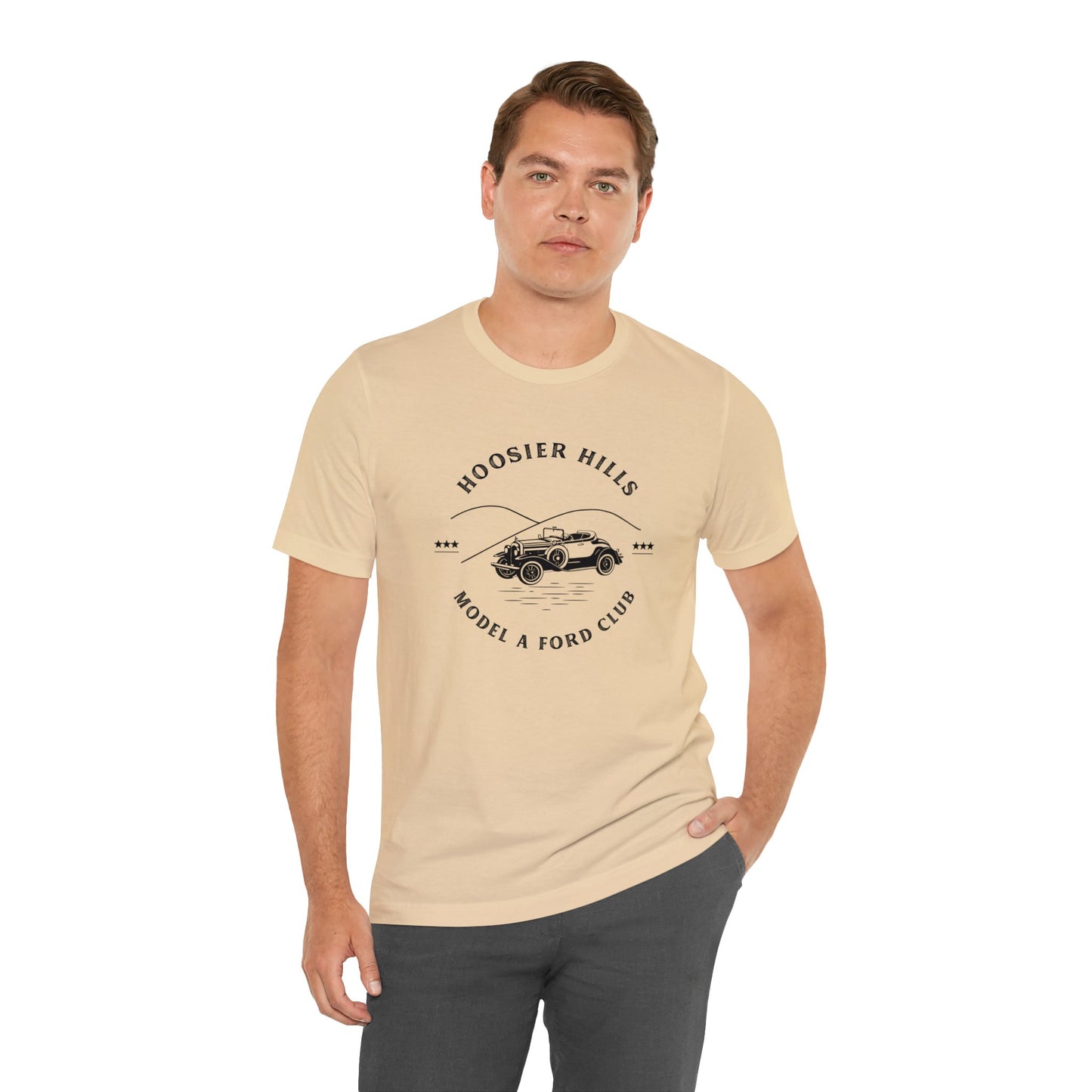 Hoosier Hills Model A Ford Club Unisex Jersey Short Sleeve Tee
