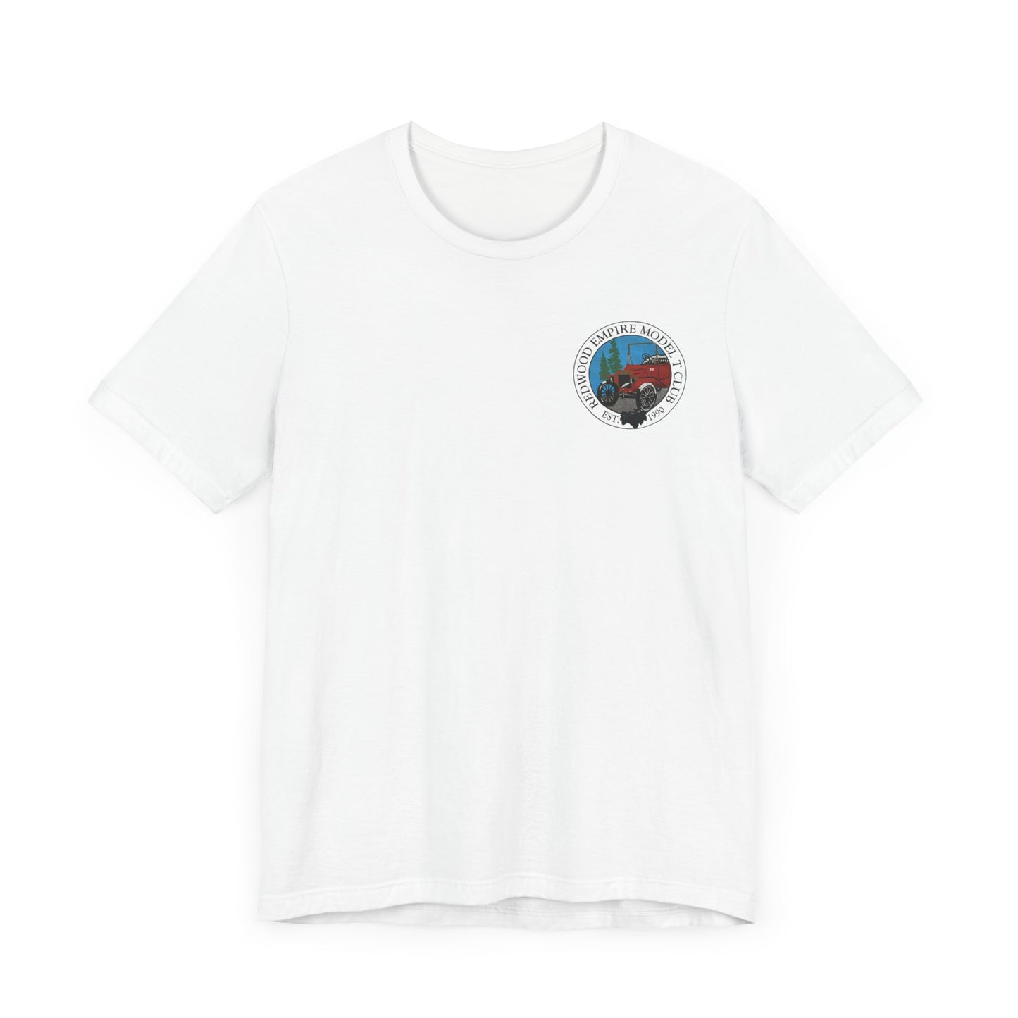 Redwood Empire Model Club (front and back logo) Unisex Short Sleeve Tee - Vintage Style Graphic T-Shirt