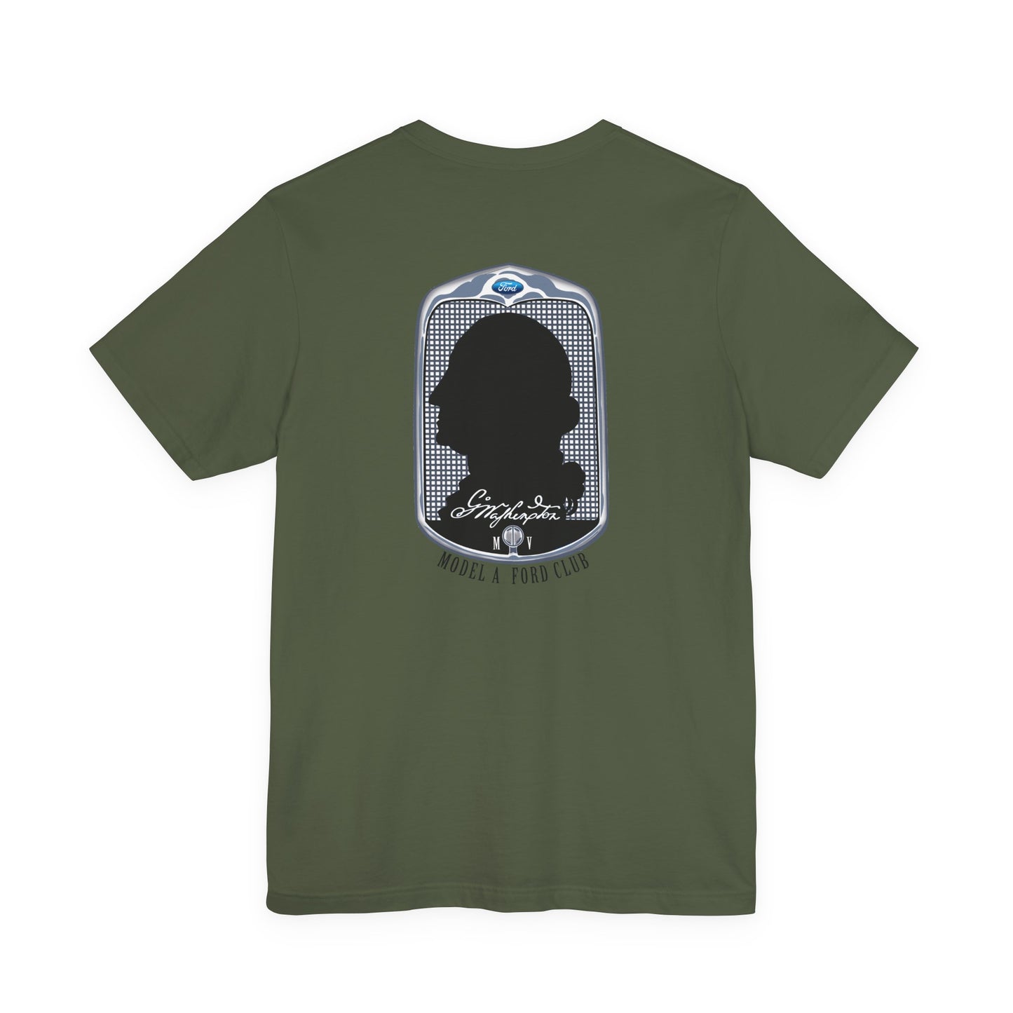 George Washington Model A Ford Club (front and back black logo) Unisex Jersey Short Sleeve Tee