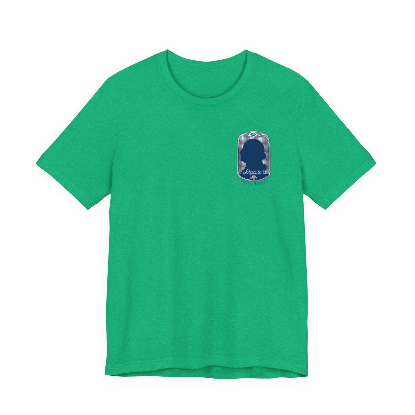 George Washington Model A Ford Club (front and back blue logo) Unisex Jersey Short Sleeve Tee