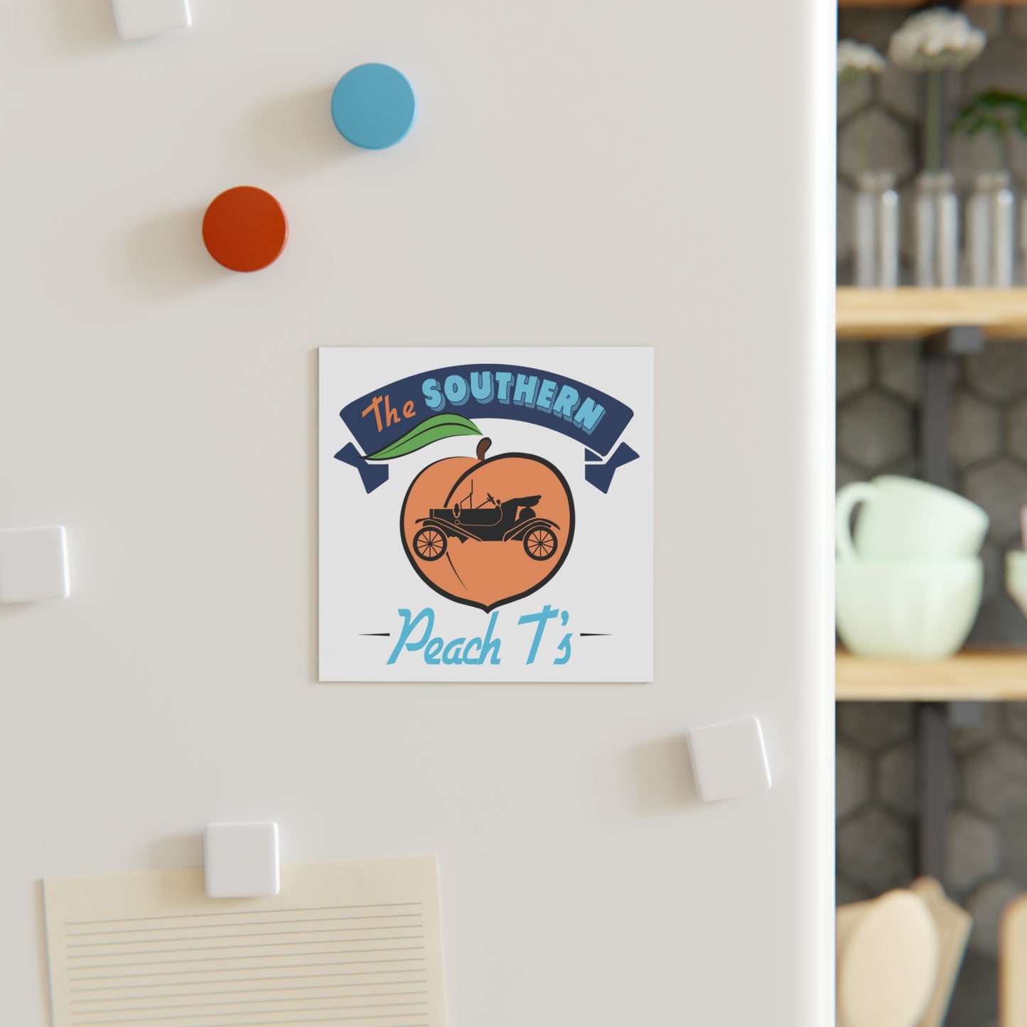 The Southern Peach T's Square Magnet