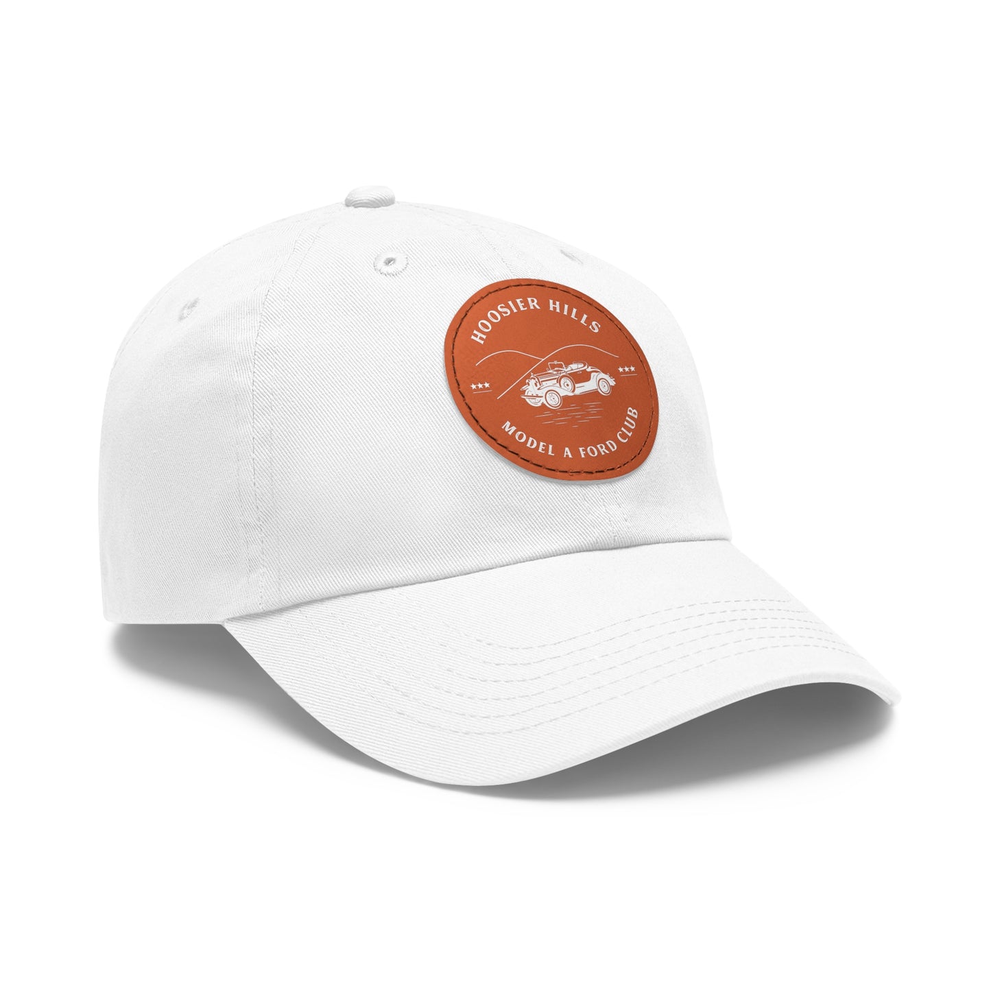 Hoosier Hill Model A Ford Club Dad Hat with Leather Patch (Round)