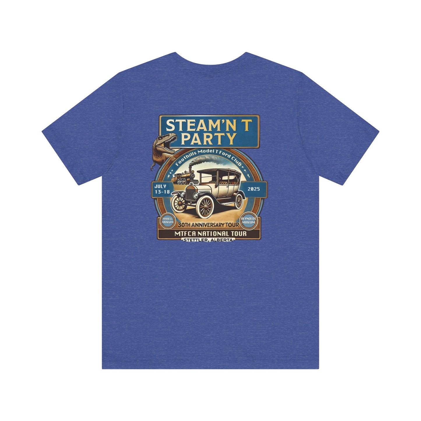 Foothills Model T Ford Club STEAM'N T PARTY (front and back logos)
