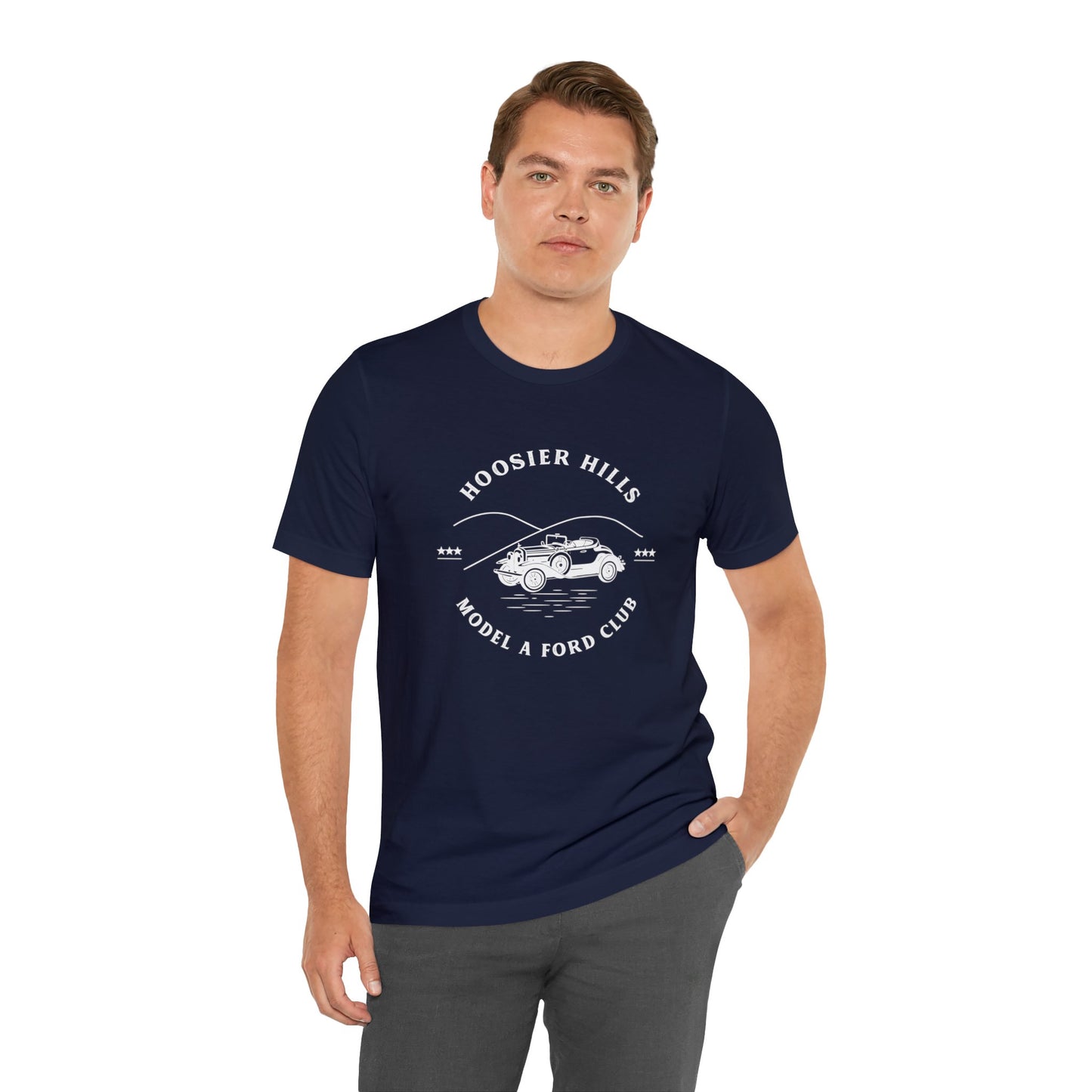 Hoosier Hills Model A Ford Club Unisex Jersey Short Sleeve Tee