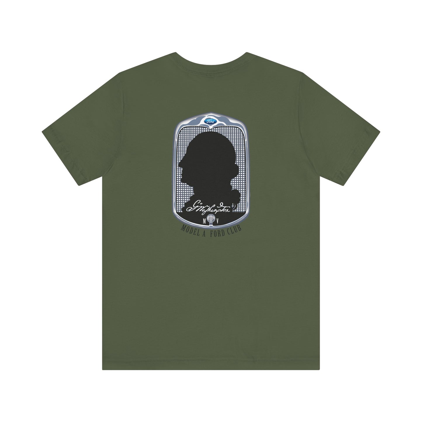George Washington Model A Ford Club (front and back black logo) Unisex Jersey Short Sleeve Tee