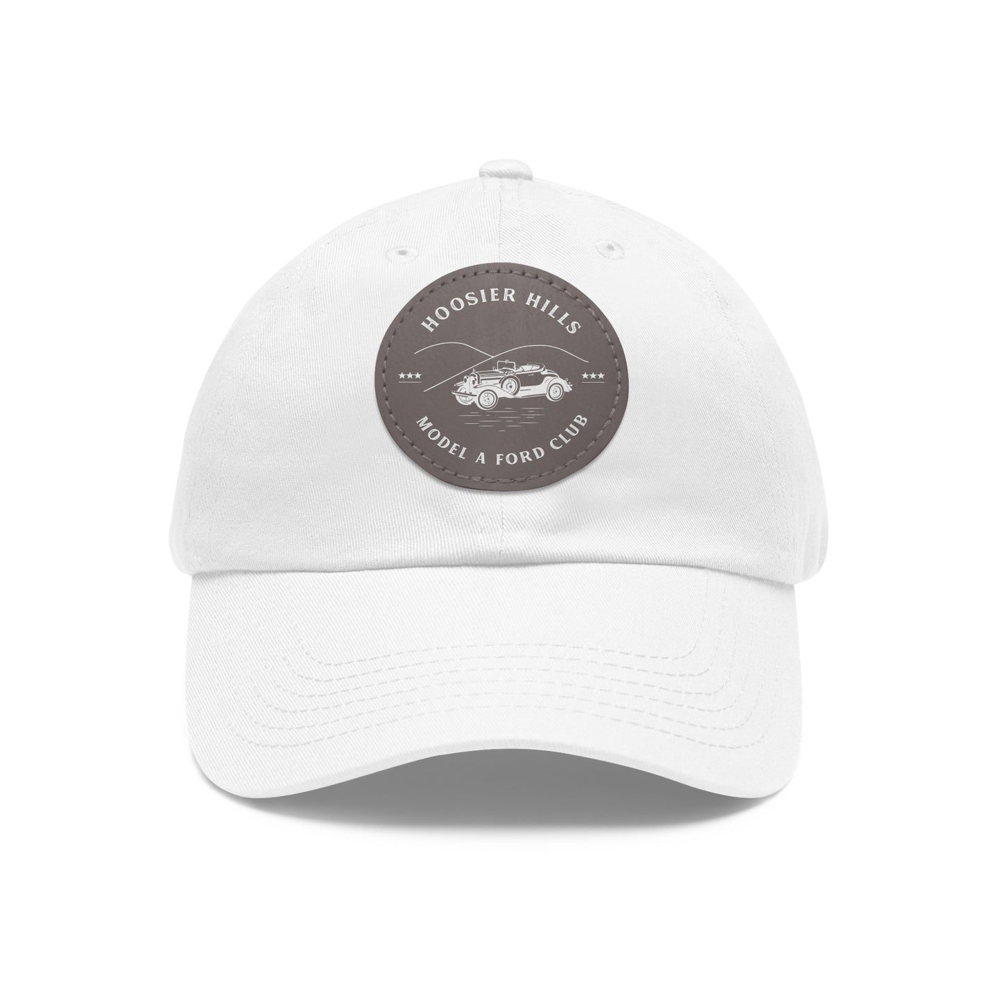 Hoosier Hill Model A Ford Club Dad Hat with Leather Patch (Round)