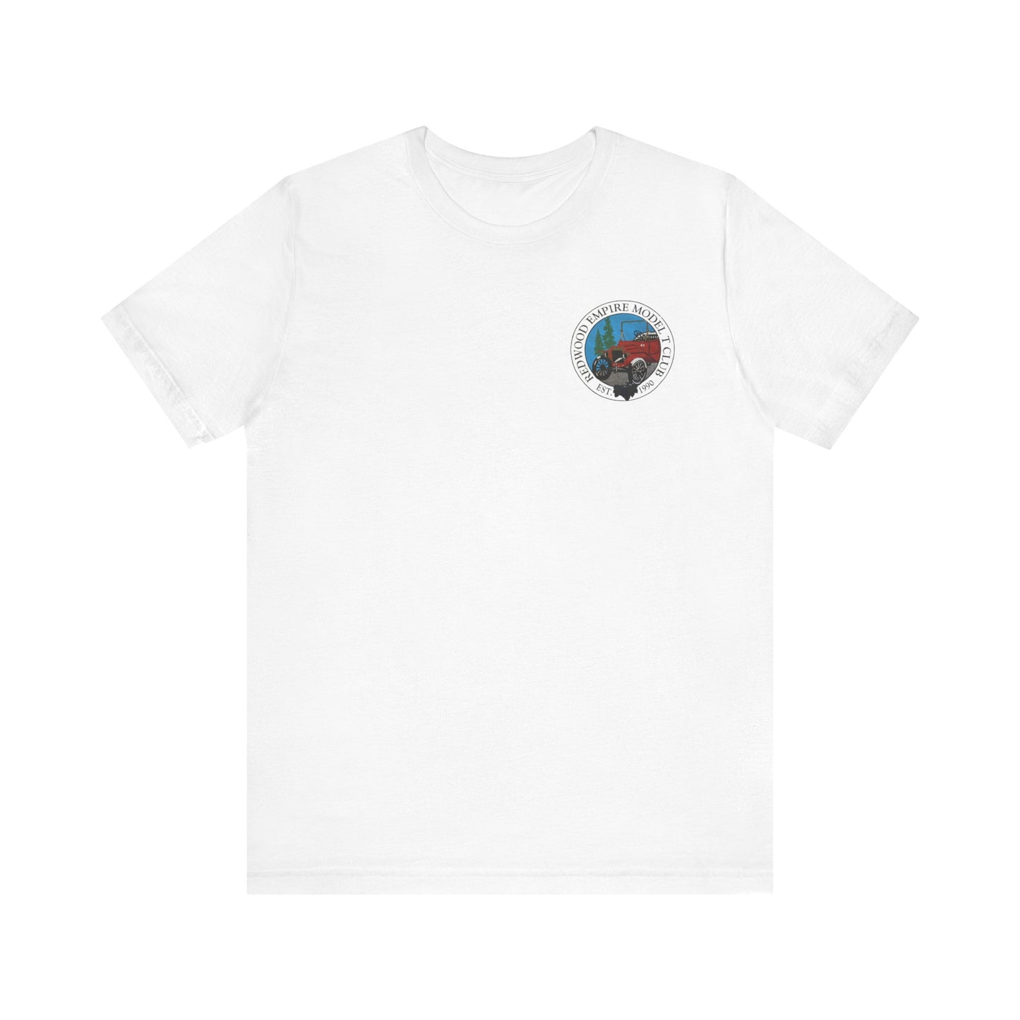 Redwood Empire Model Club (front and back logo) Unisex Short Sleeve Tee - Vintage Style Graphic T-Shirt