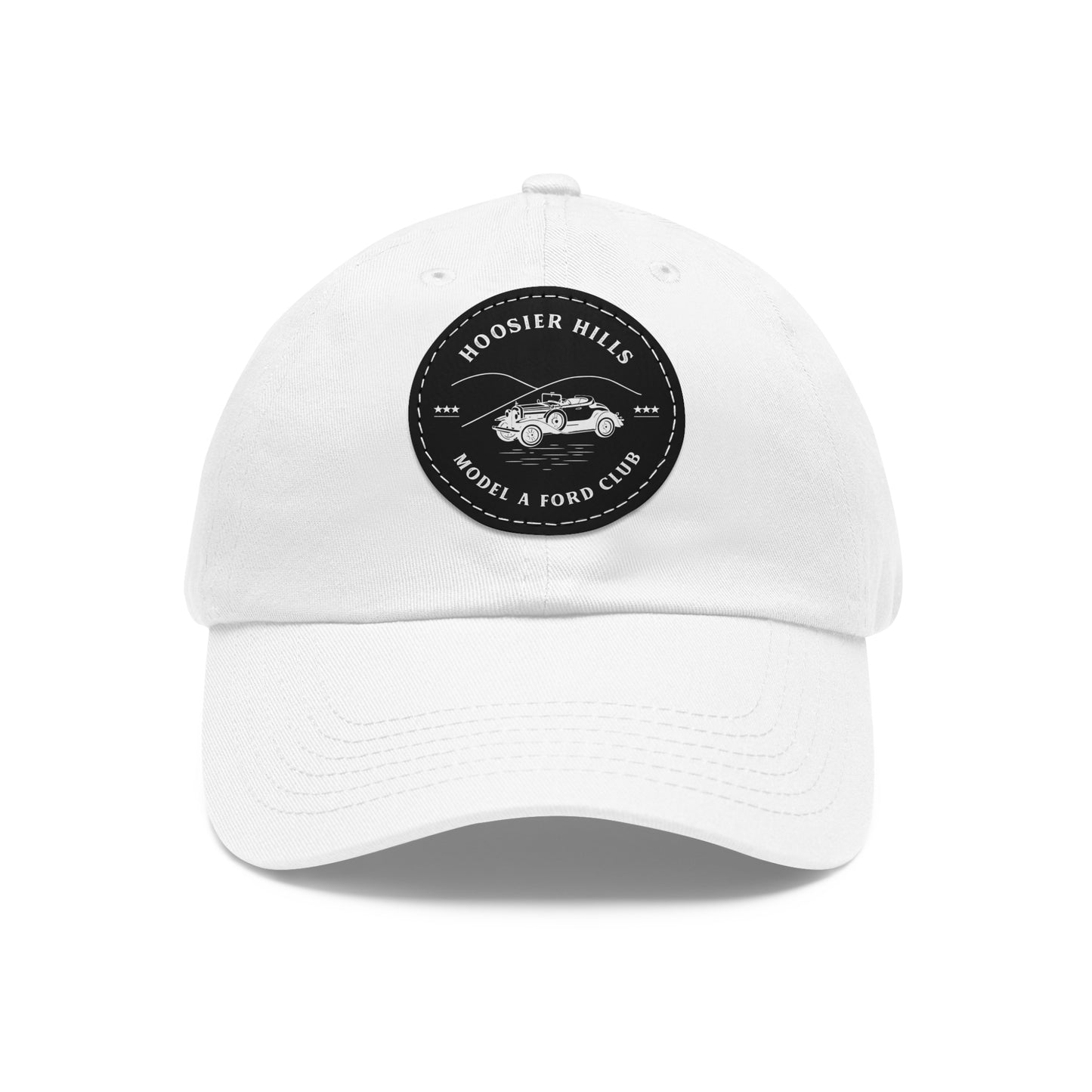 Hoosier Hill Model A Ford Club Dad Hat with Leather Patch (Round)