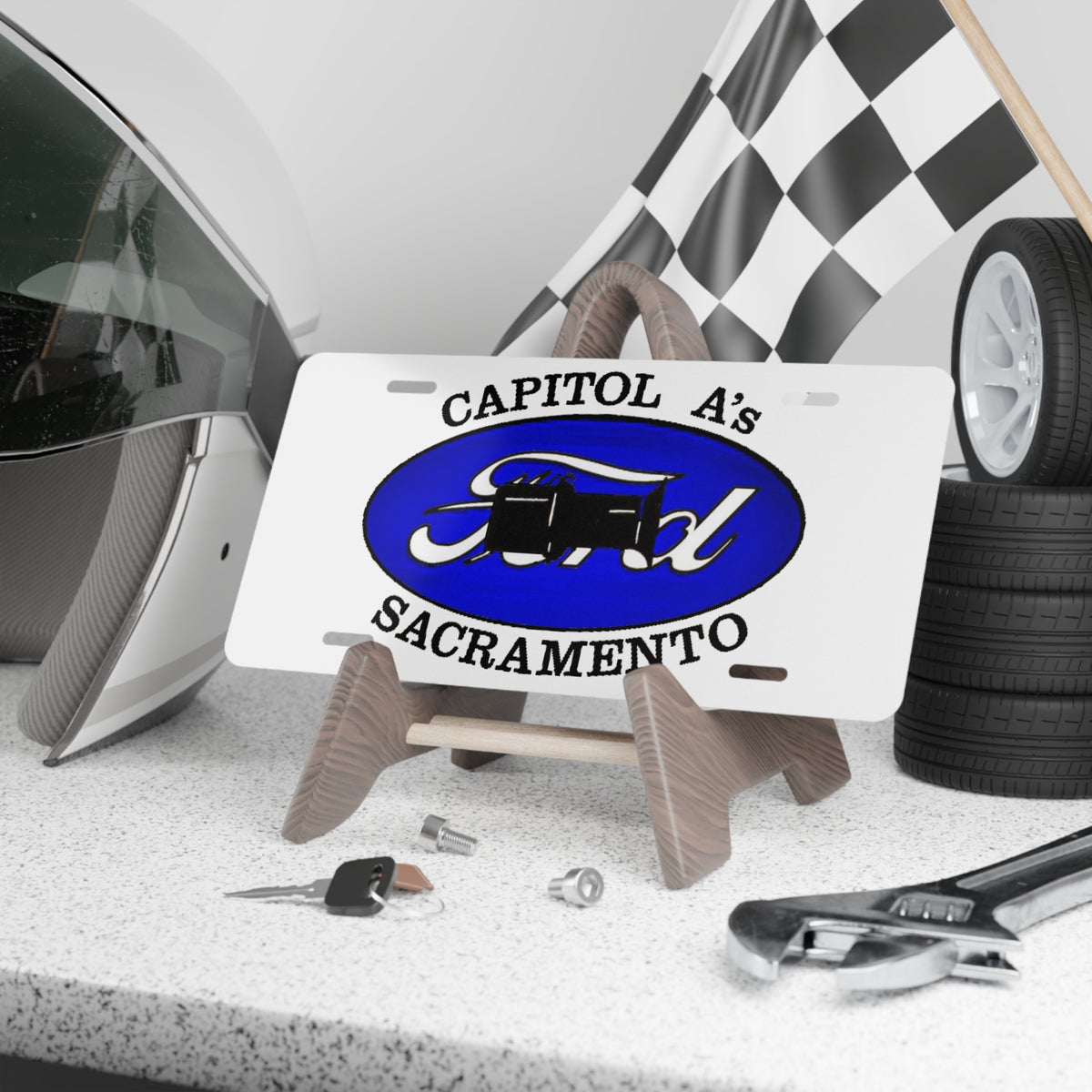 Capitol A's Vanity Plate (white)