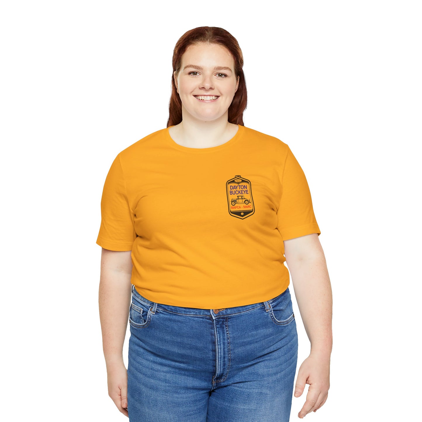Dayton Buckeye (front and back logo) Unisex Jersey Short Sleeve Tee