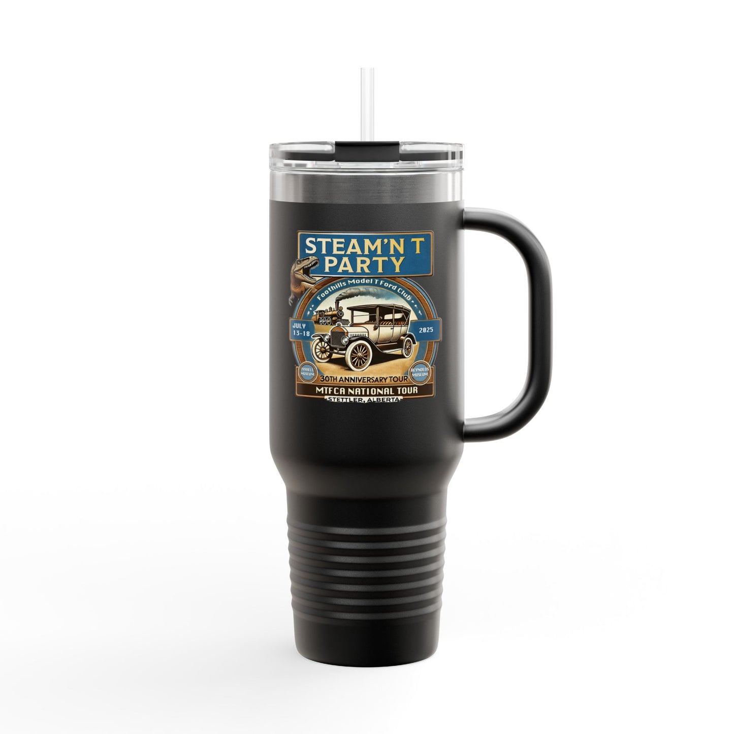 Foothills Model T Ford Club STEAM'N T PARTY Insulated Travel Mug - 40oz