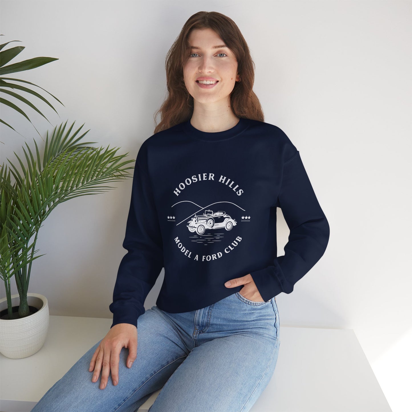 Hoosier Hills Model A Ford Club Unisex Heavy Blend™ Crewneck Sweatshirt