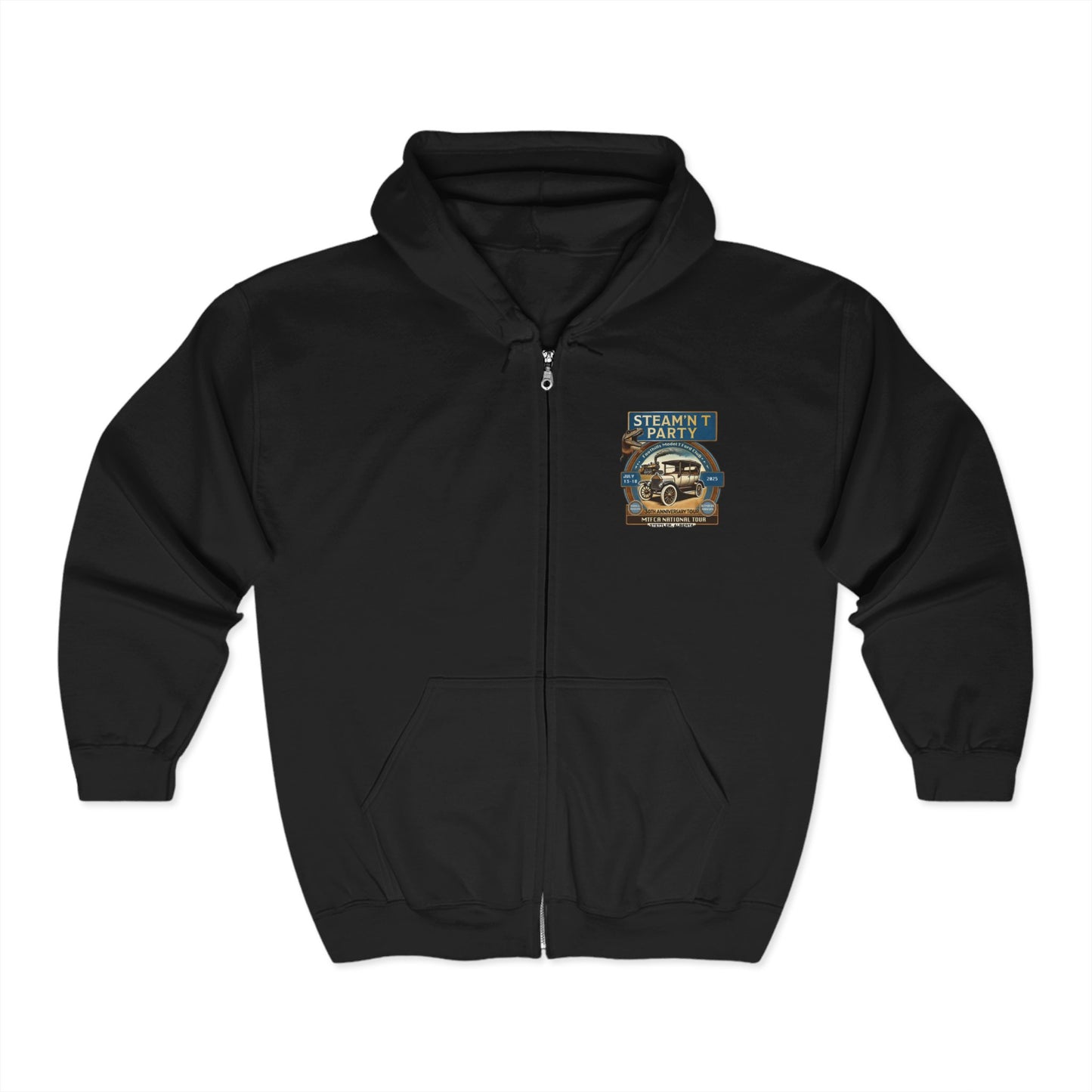 Foothills Model T Ford Club STEAM'N T PARTY Hoodie - Perfect for a tour!