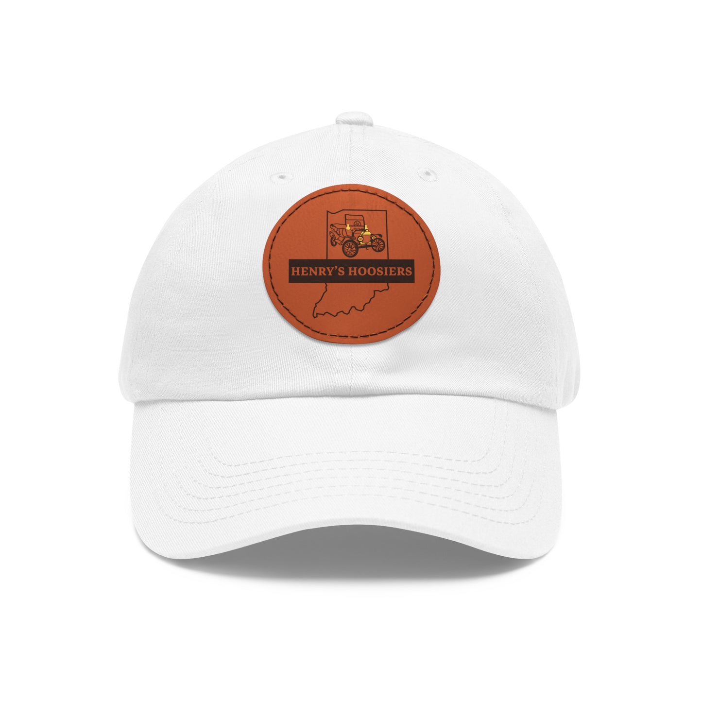 Henry's Hoosiers Dad Hat with Leather Patch (Round)