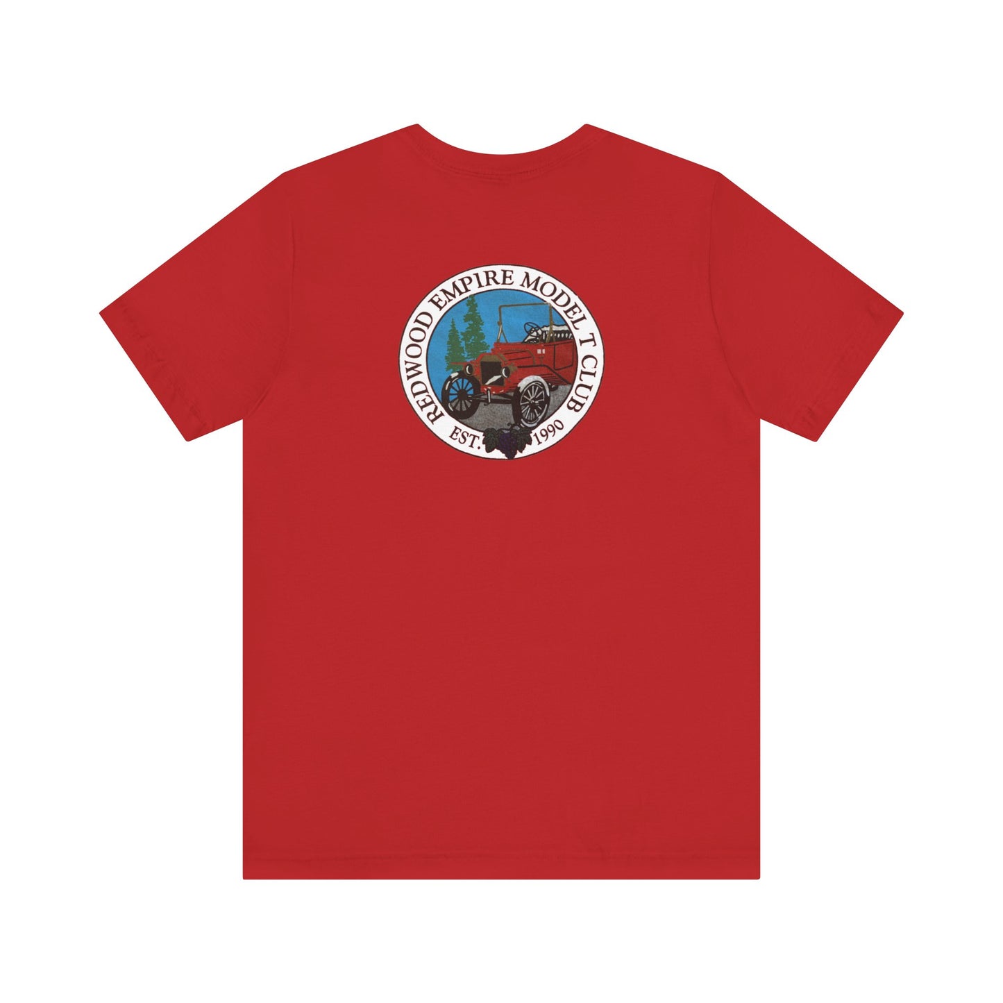 Redwood Empire Model Club (front and back logo) Unisex Short Sleeve Tee - Vintage Style Graphic T-Shirt
