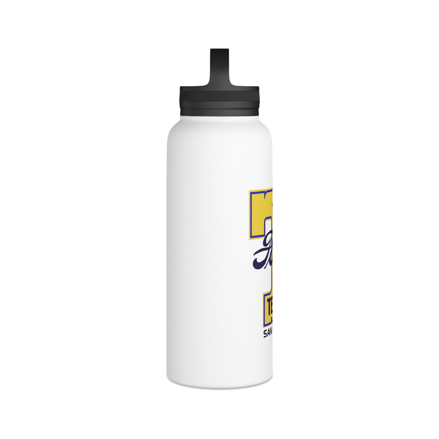 T Fords of Texas Stainless Steel Water Bottle, Handle Lid