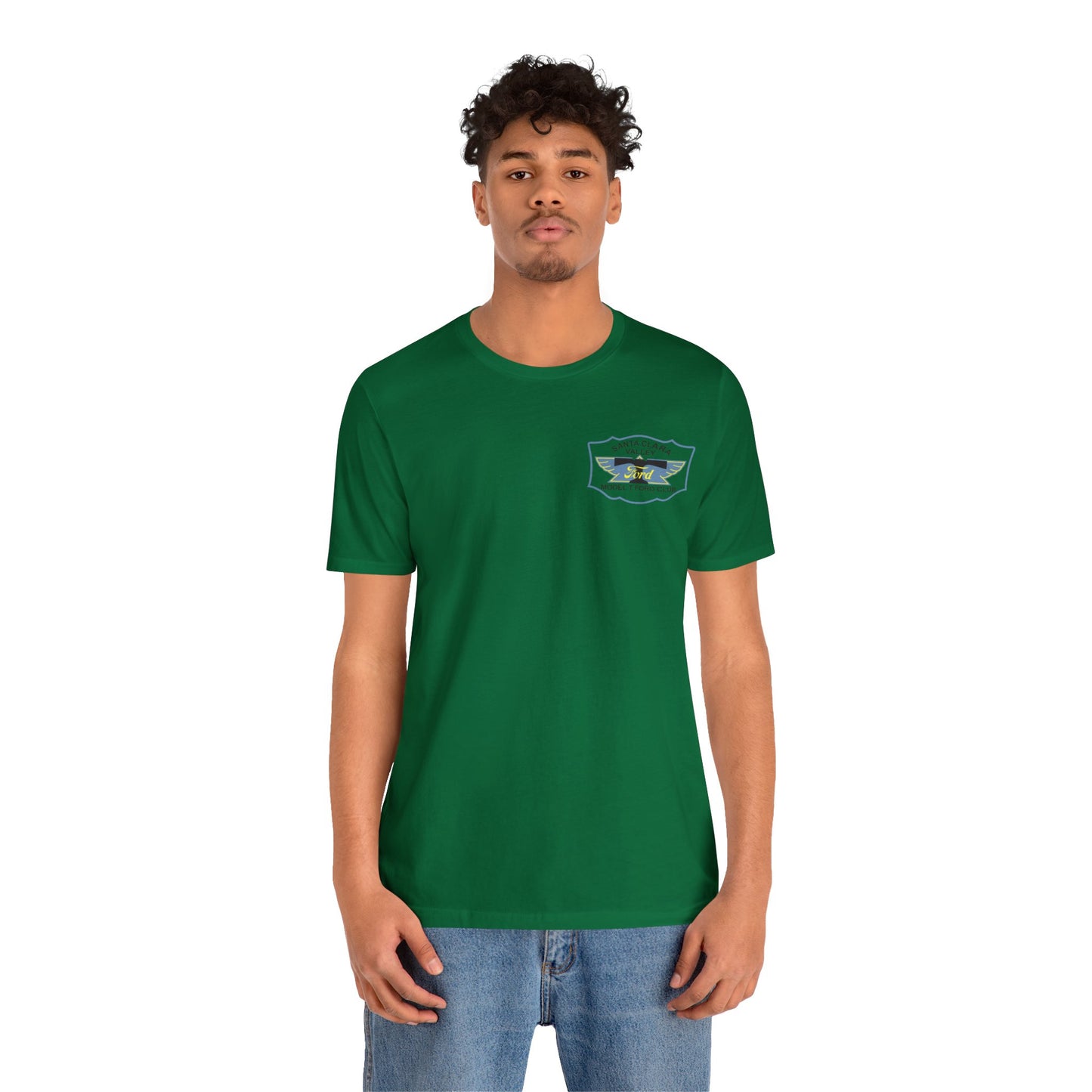 Santa Clara Valley Model T Ford Club (front and back print) Unisex Jersey Short Sleeve Tee