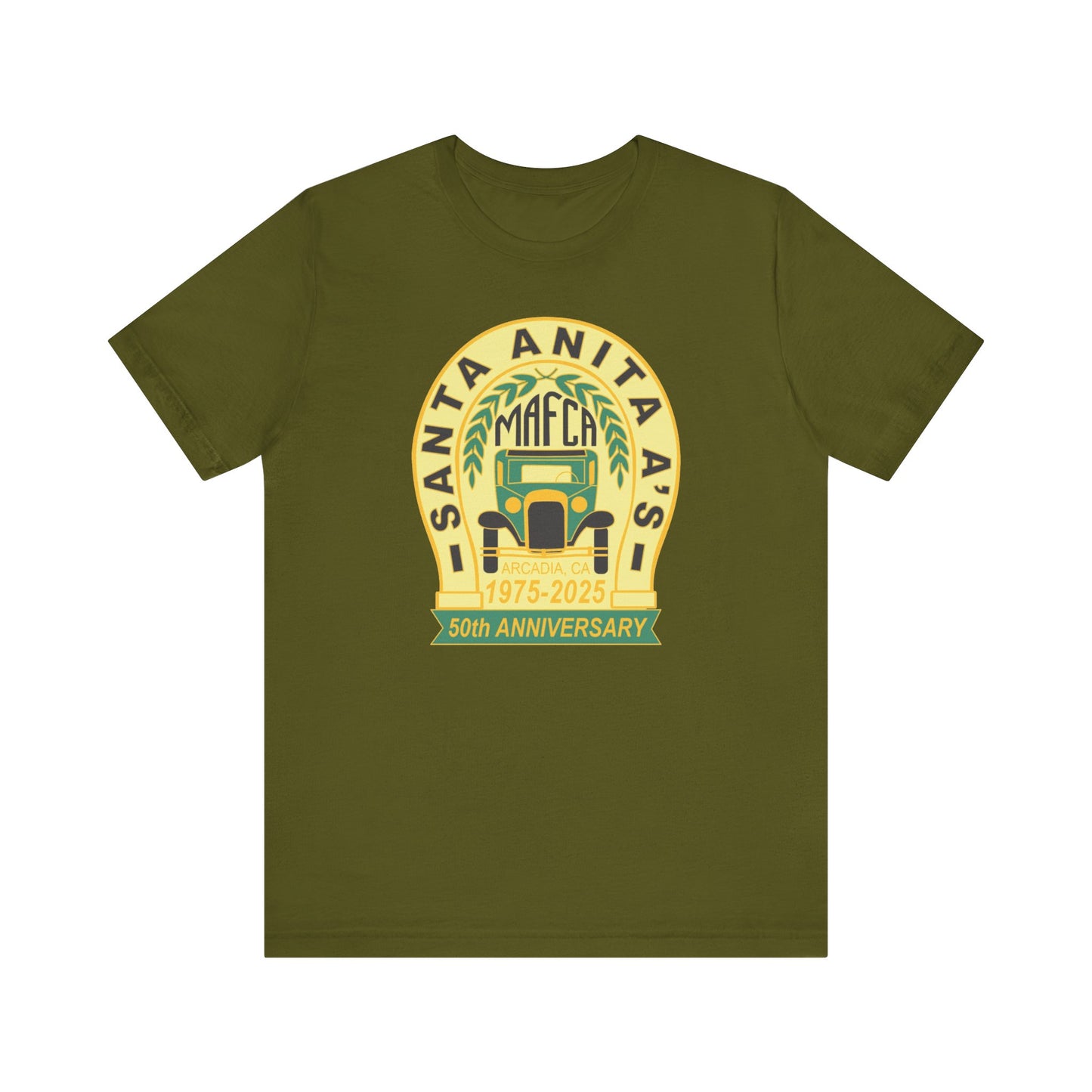Santa Anita A's MAFCA 50th Anniversary (front logo) Unisex Jersey Tee