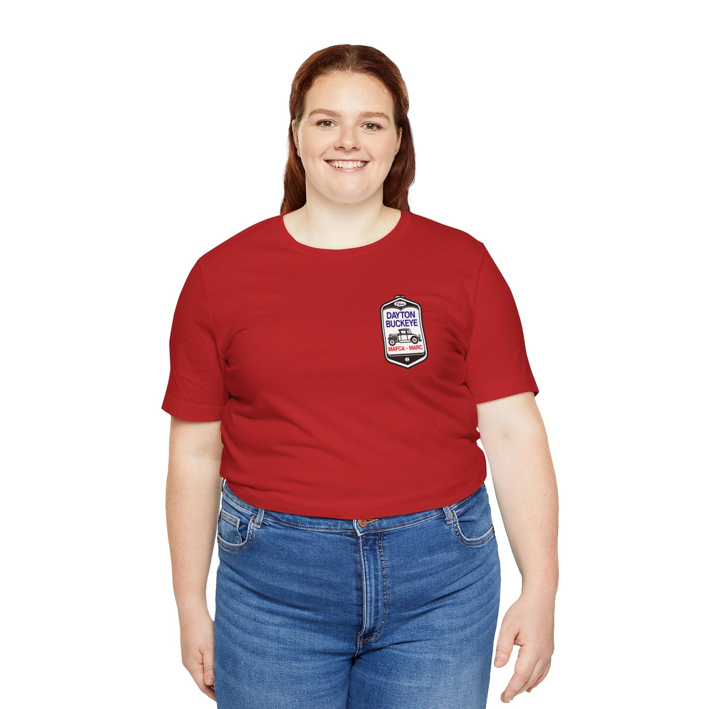 Dayton Buckeye (front and back logo) Unisex Jersey Short Sleeve Tee