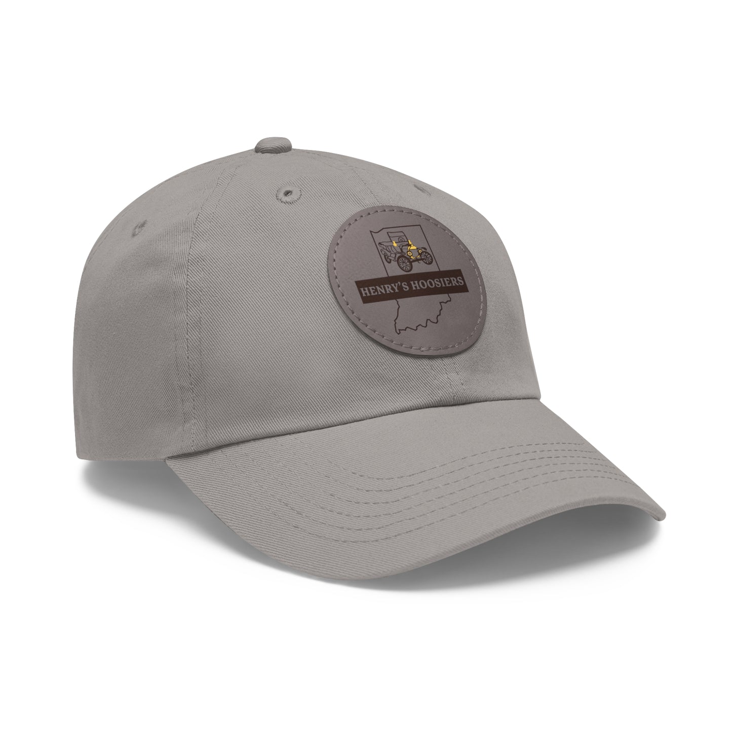 Henry's Hoosiers Dad Hat with Leather Patch (Round)