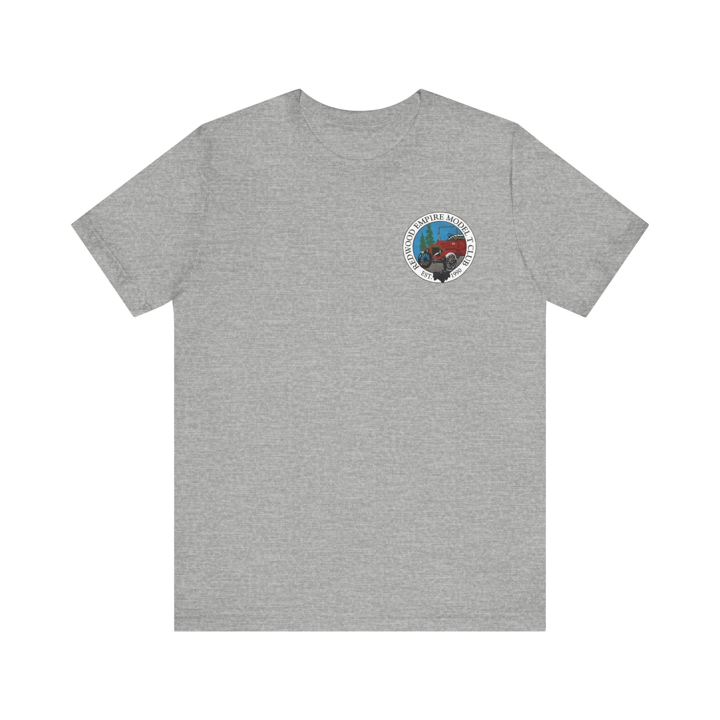 Redwood Empire Model Club (front and back logo) Unisex Short Sleeve Tee - Vintage Style Graphic T-Shirt