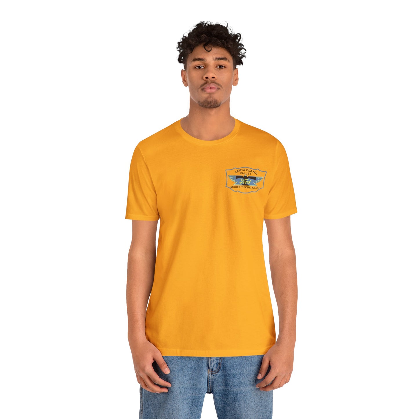 Santa Clara Valley Model T Ford Club (front and back print) Unisex Jersey Short Sleeve Tee