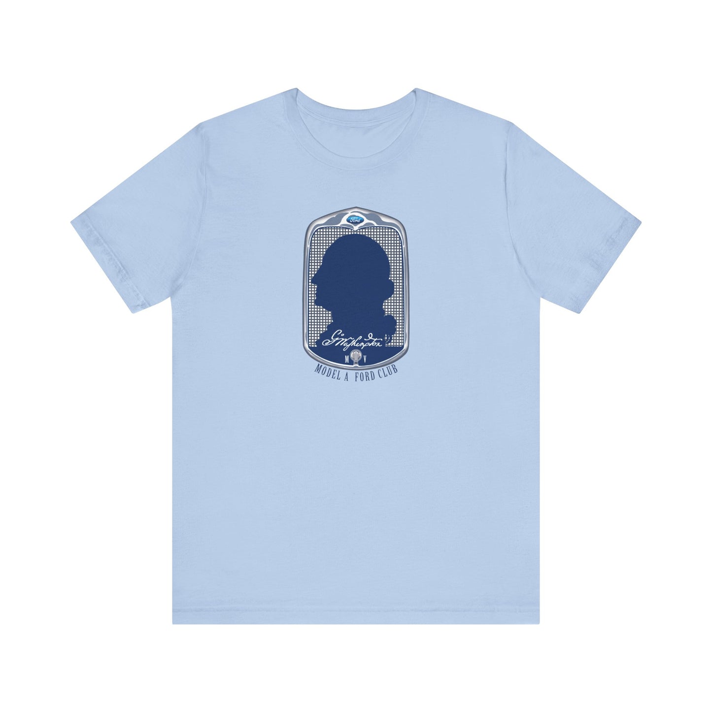 George Washington Model A Ford Club (front blue logo) Unisex Jersey Short Sleeve Tee