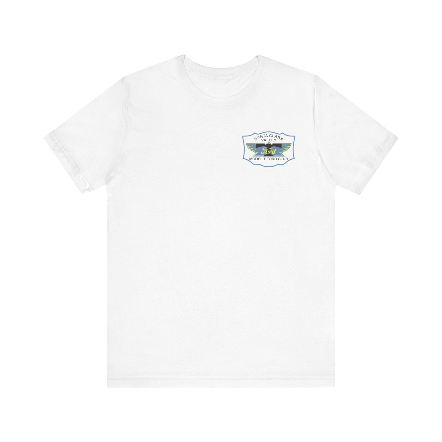 Santa Clara Valley Model T Ford Club (front and back print) Unisex Jersey Short Sleeve Tee