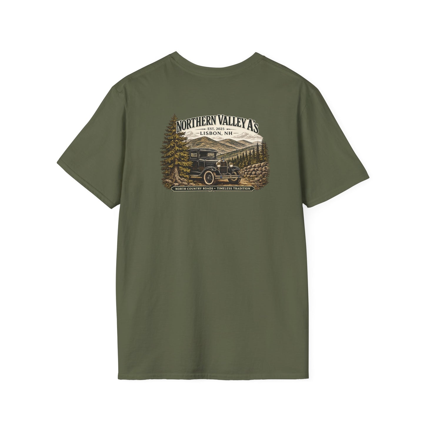 Northern Valley A's Lisbon, NH Vintage Patch T‑Shirt — Front and Back Logo Tee