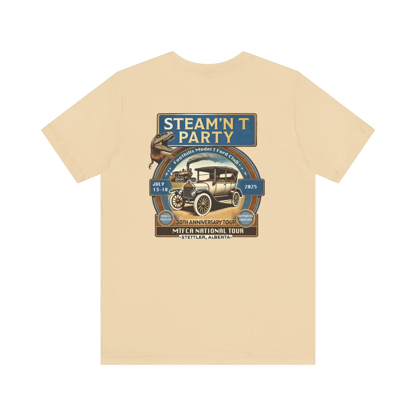 Foothills Model T Ford Club STEAM'N T PARTY (front and back logos)