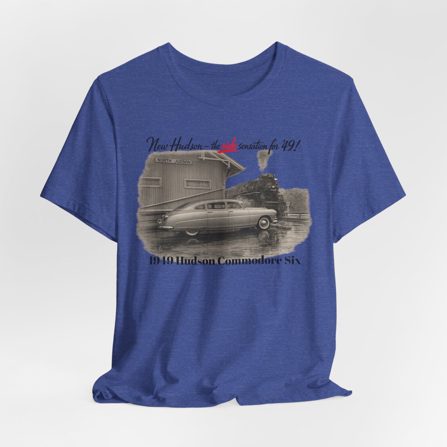 1949 Hudson Commodore Six Vintage Car T‑Shirt — Classic Retro Automotive Tee (Rick C)
