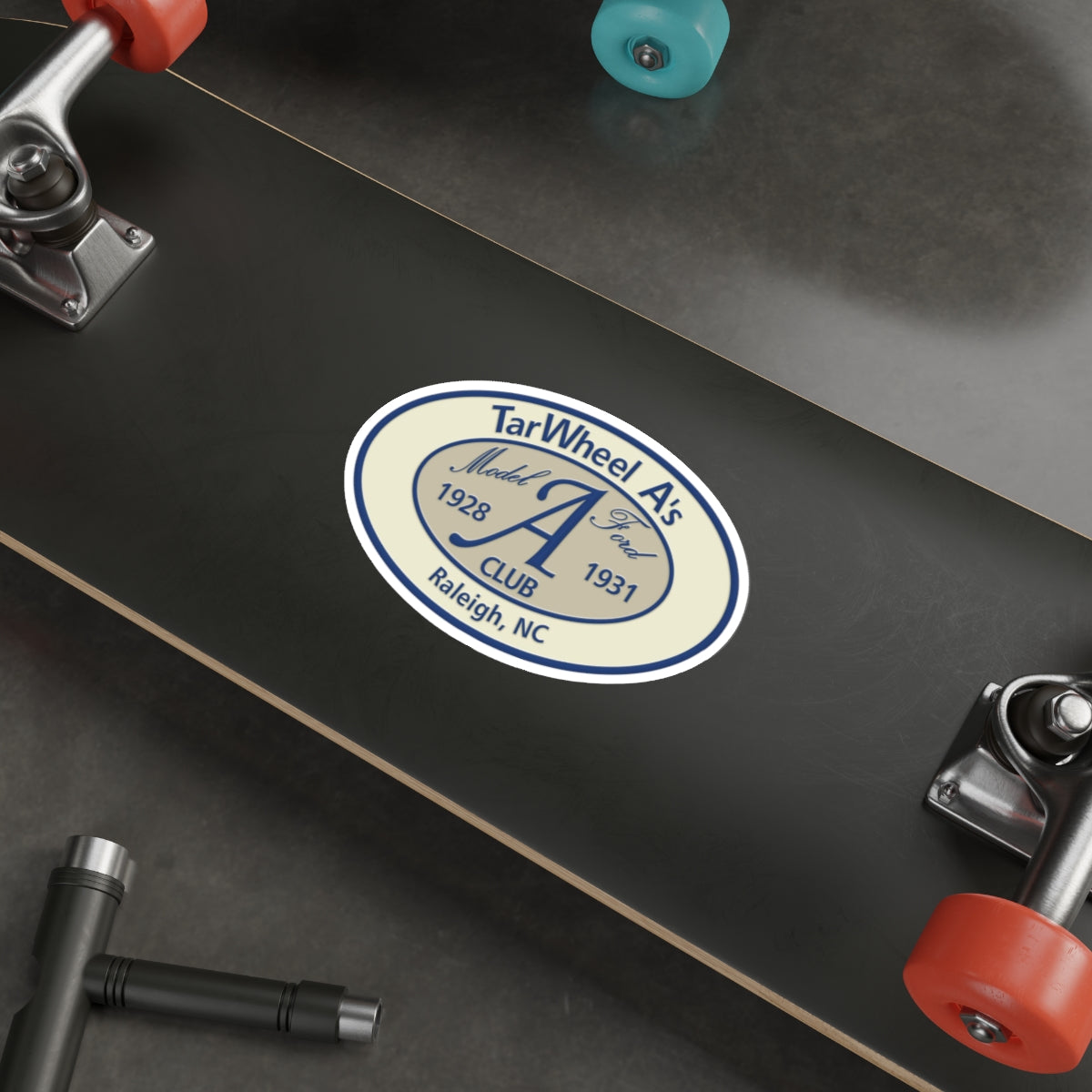 TarWheel A's Club Oval Die-Cut Sticker — Great for Windshields