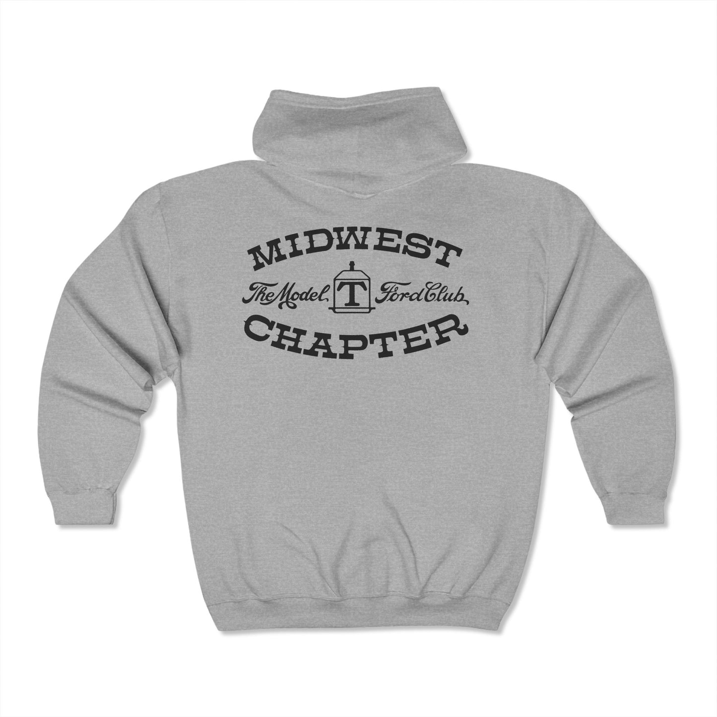 Midwest Chapter - The Model T Ford Club (front and back logos) Unisex Heavy Blend™ Full Zip Hooded Sweatshirt