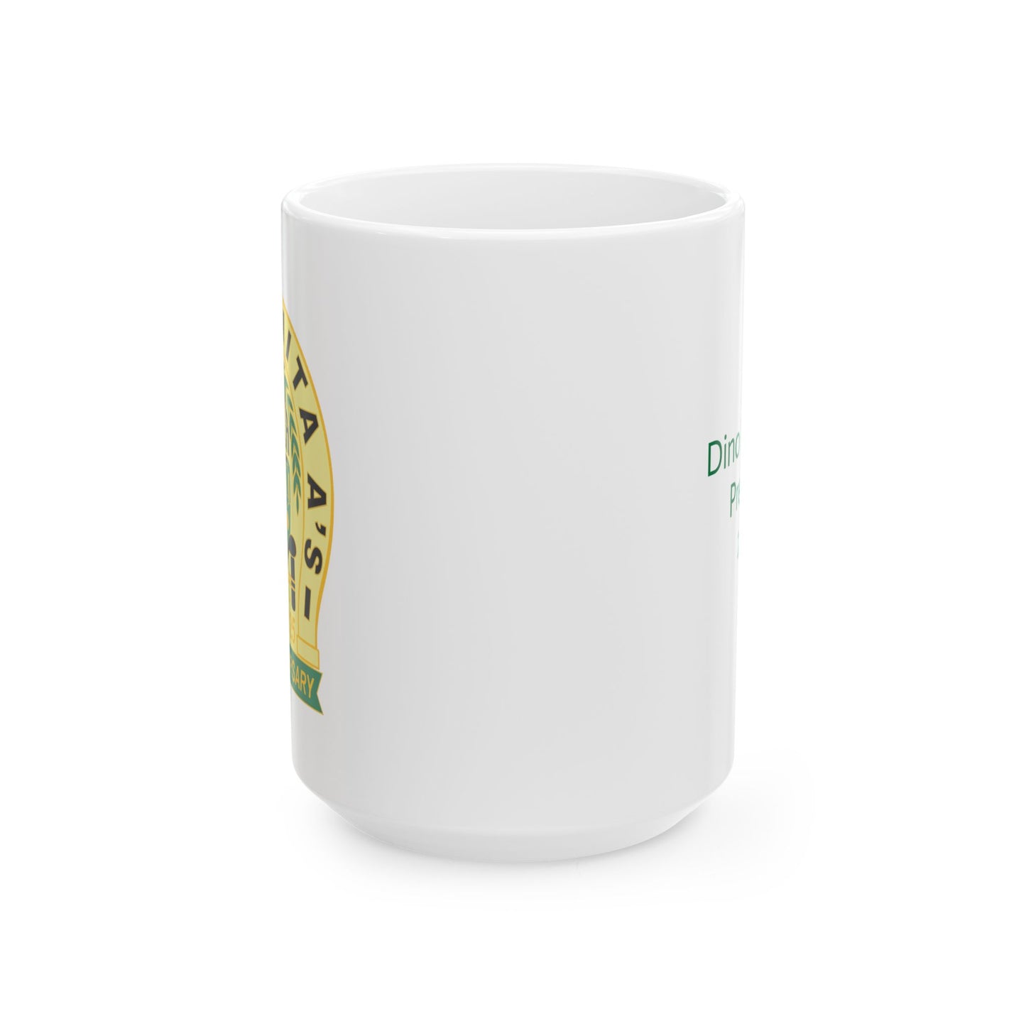 Santa Anita A's (Dino) White ceramic mug (15oz.)