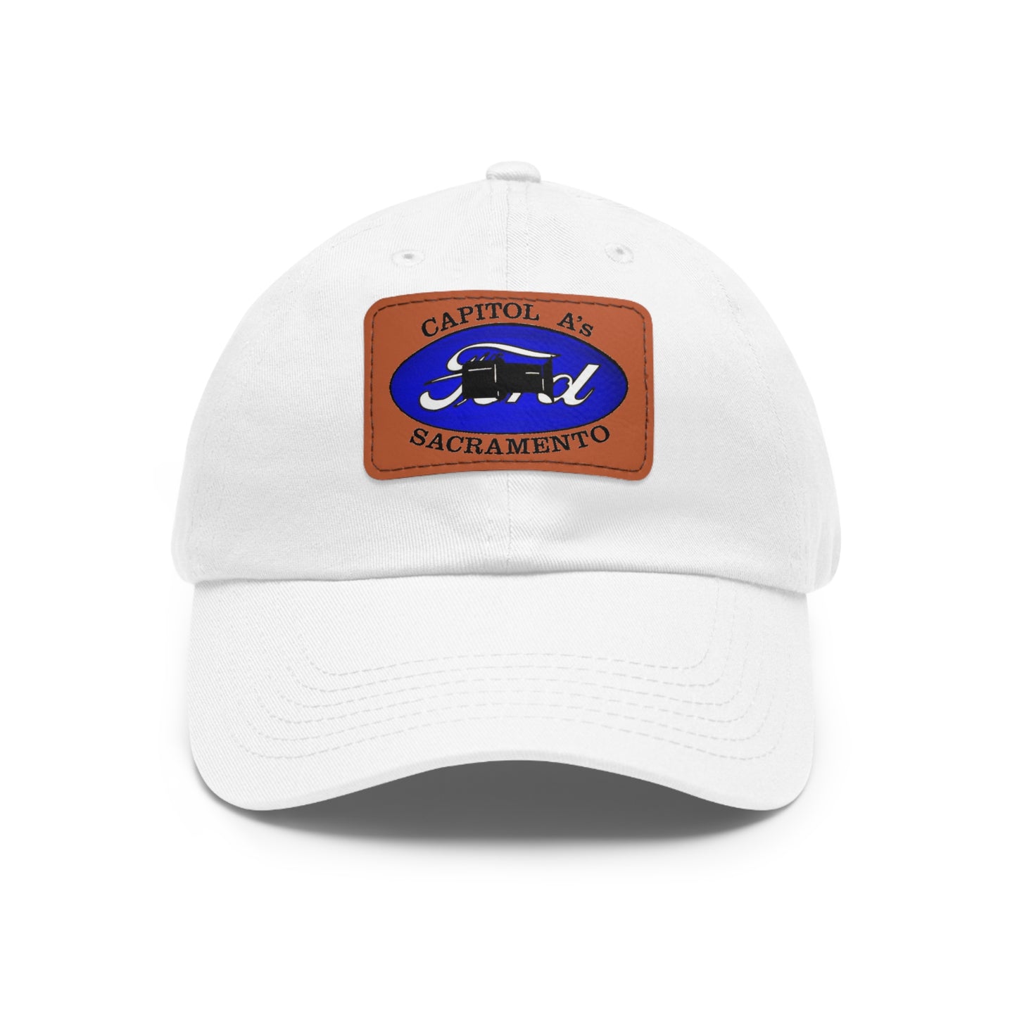 Capitol A's Dad Hat with Leather Patch (Rectangle)