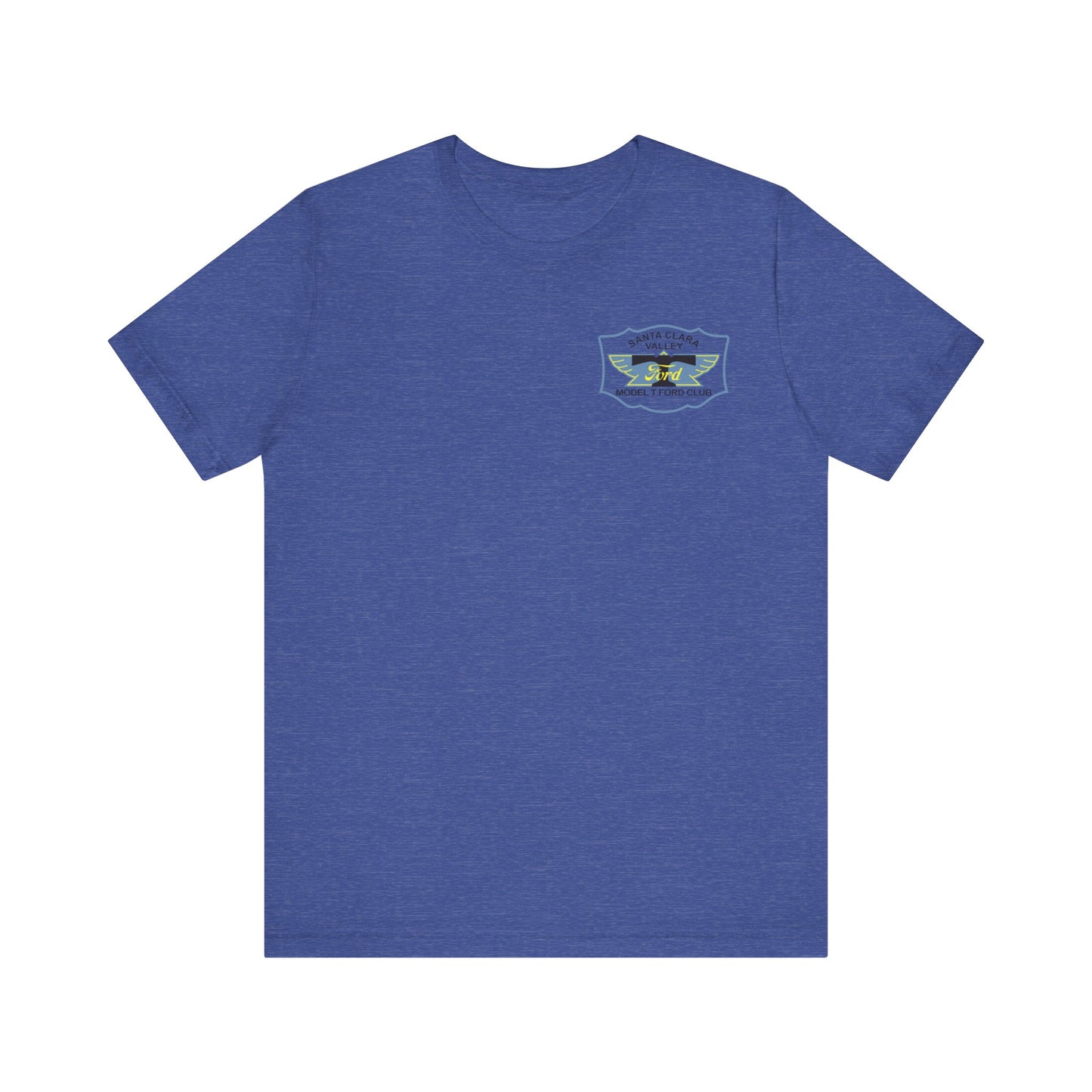 Santa Clara Valley Model T Ford Club (front and back print) Unisex Jersey Short Sleeve Tee