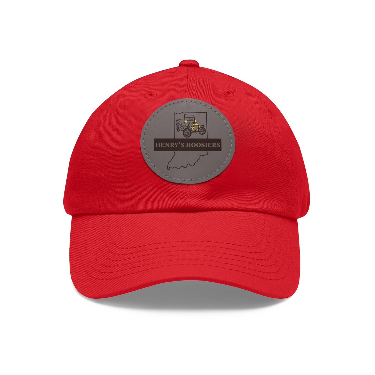 Henry's Hoosiers Dad Hat with Leather Patch (Round)