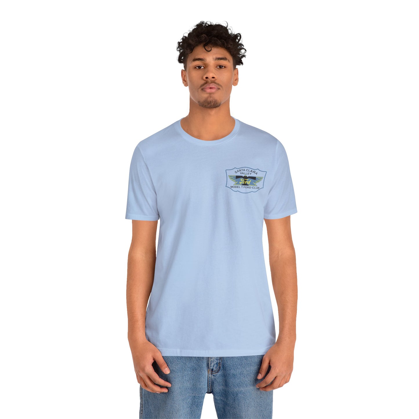 Santa Clara Valley Model T Ford Club (front and back print) Unisex Jersey Short Sleeve Tee