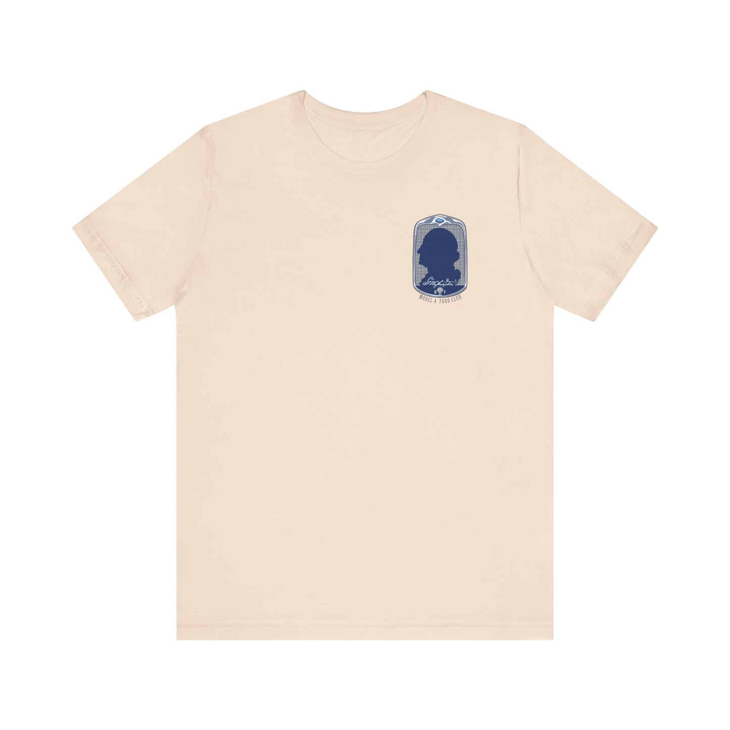 George Washington Model A Ford Club (front and back blue logo) Unisex Jersey Short Sleeve Tee