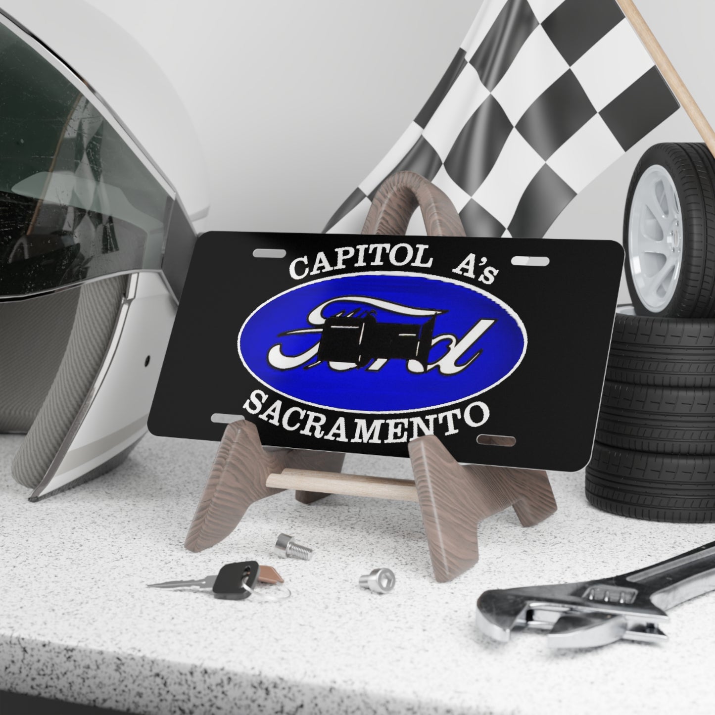 Capitol A's Vanity Plate (black)