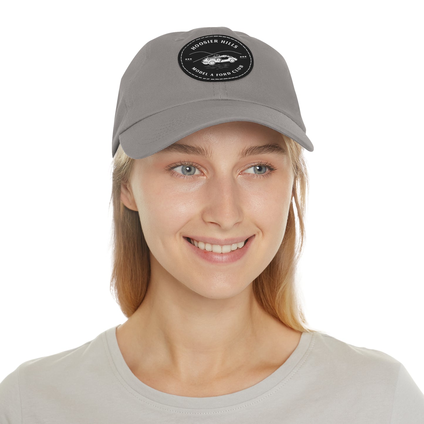 Hoosier Hill Model A Ford Club Dad Hat with Leather Patch (Round)