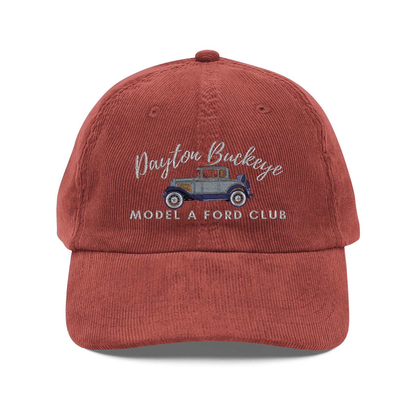 Dayton Buckeye Model A Ford Club Vintage Corduroy Cap with Embroidery