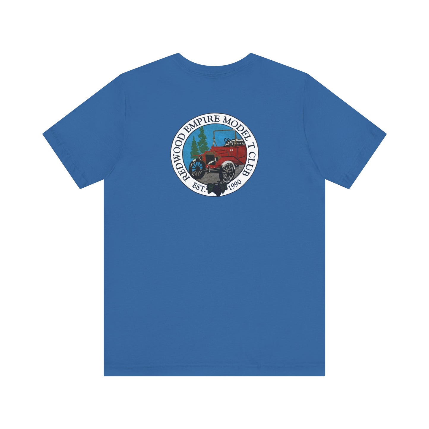 Redwood Empire Model Club (front and back logo) Unisex Short Sleeve Tee - Vintage Style Graphic T-Shirt