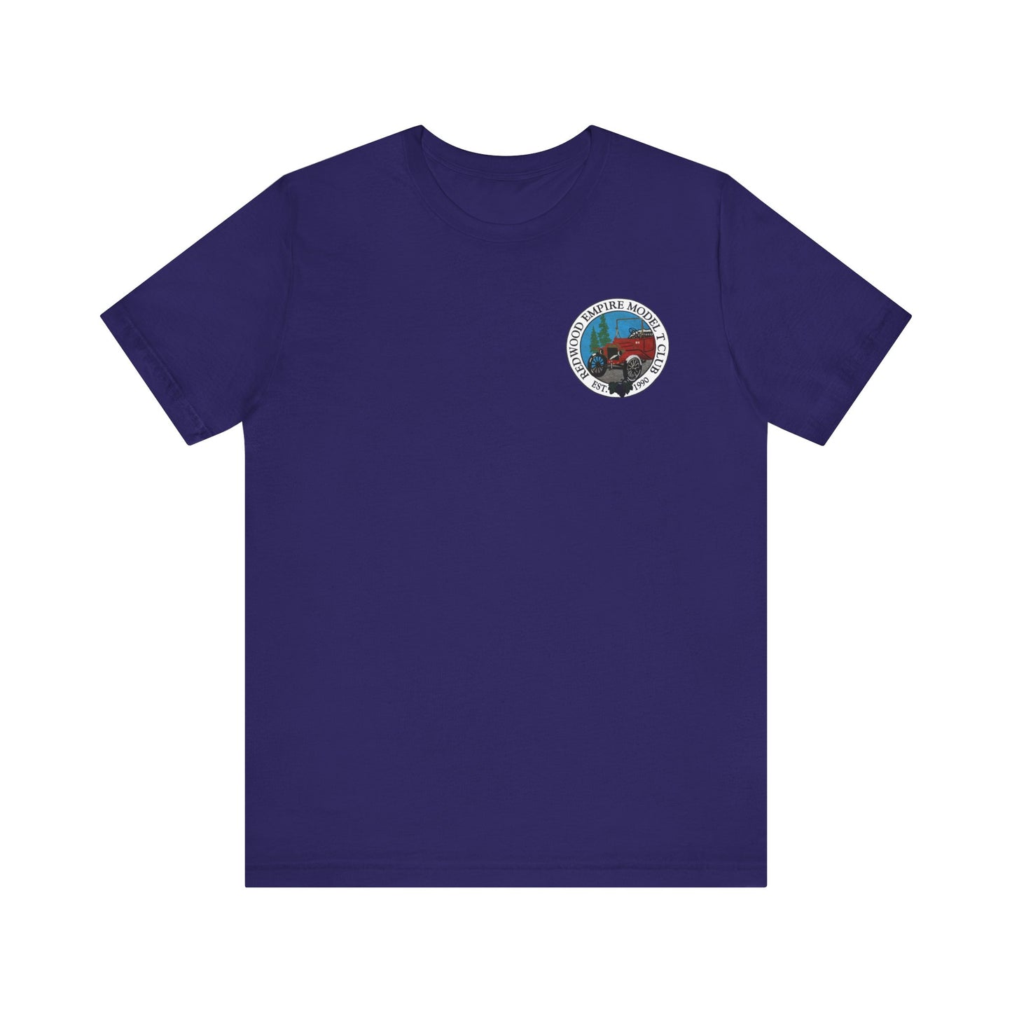 Redwood Empire Model T Club (single small front logo) Unisex Short Sleeve Tee - Outdoor Graphic T-Shirt