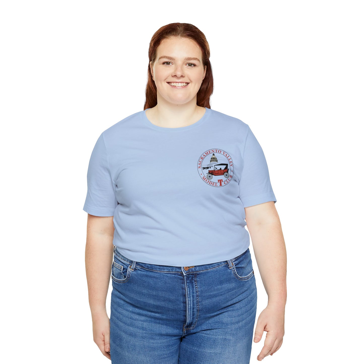 Sacramento Valley Model T Club (front and back logo) Unisex Jersey Short Sleeve Tee