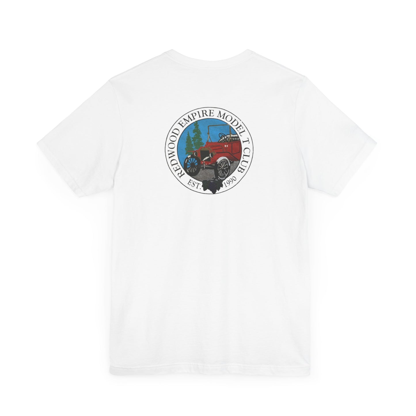 Redwood Empire Model Club (front and back logo) Unisex Short Sleeve Tee - Vintage Style Graphic T-Shirt