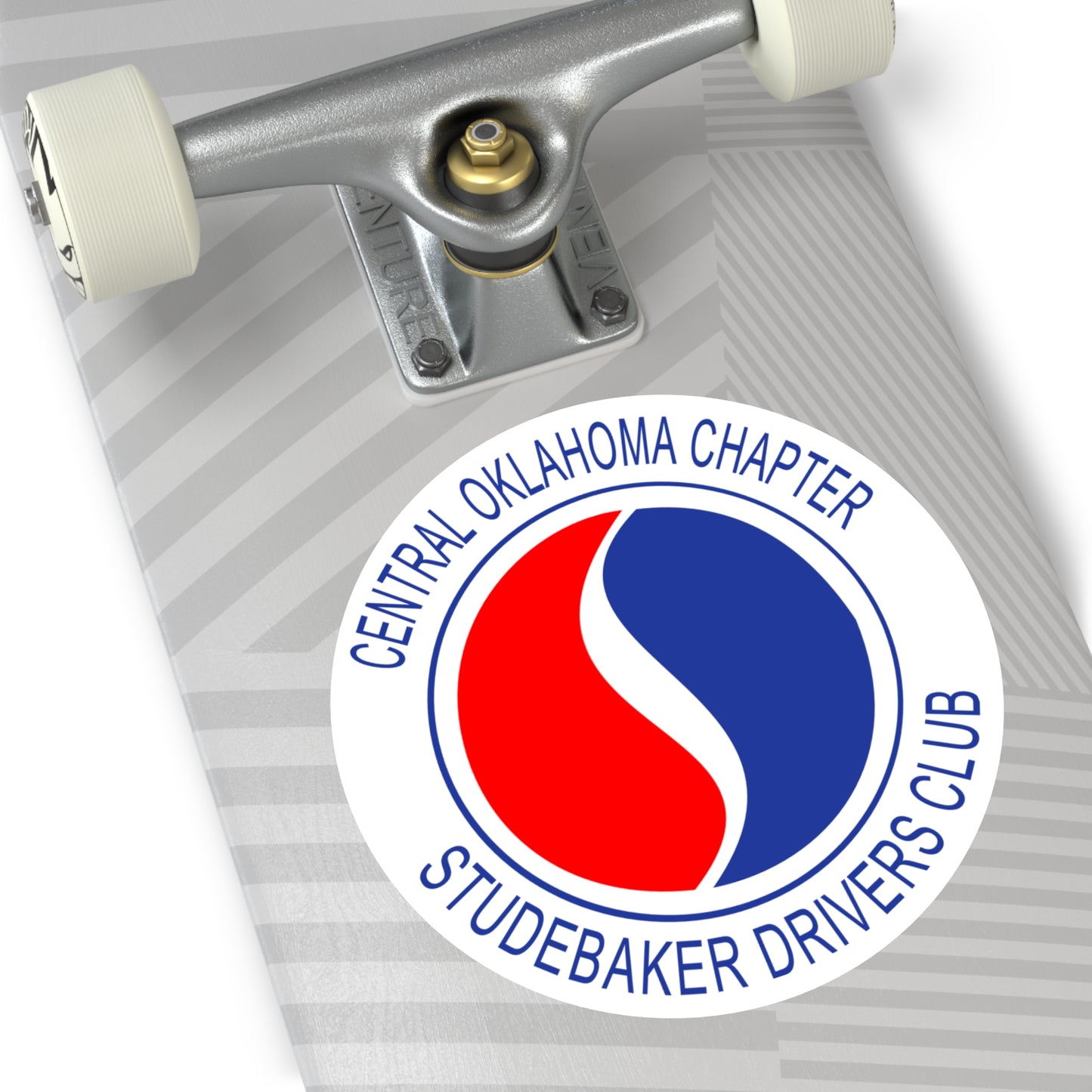 Central Oklahoma Chapter Studebaker Drivers Club Round Vinyl Sticker - Great for Windshields!
